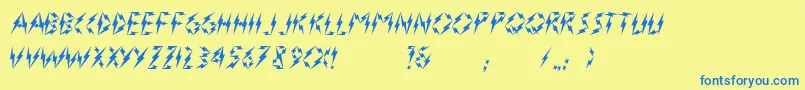 Flasher2 Font – Blue Fonts on Yellow Background