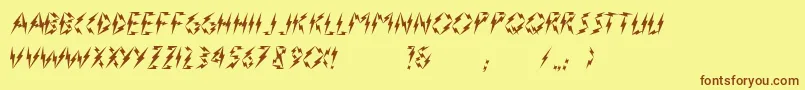 Flasher2 Font – Brown Fonts on Yellow Background