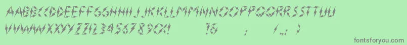 フォントFlasher2 – 緑の背景に灰色の文字