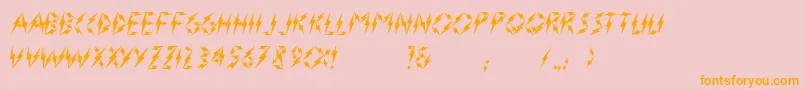 Flasher2-Schriftart – Orangefarbene Schriften auf rosa Hintergrund