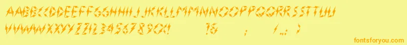 Fonte Flasher2 – fontes laranjas em um fundo amarelo