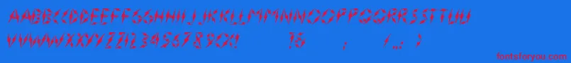 フォントFlasher2 – 赤い文字の青い背景