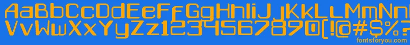 Caracas Font – Orange Fonts on Blue Background