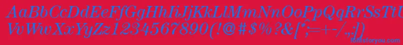 ModerncenturyItalic Font – Blue Fonts on Red Background