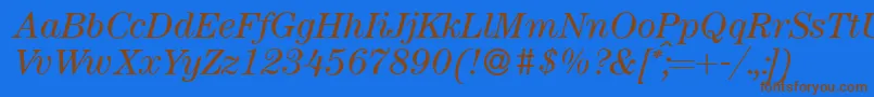 ModerncenturyItalic Font – Brown Fonts on Blue Background