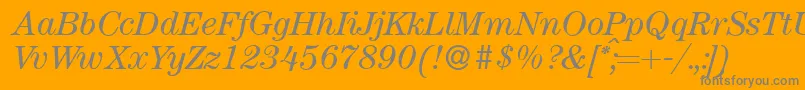 フォントModerncenturyItalic – オレンジの背景に灰色の文字