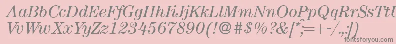 Fonte ModerncenturyItalic – fontes cinzas em um fundo rosa