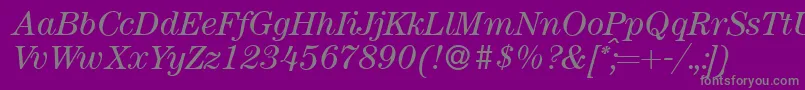 ModerncenturyItalic-fontti – harmaat kirjasimet violetilla taustalla