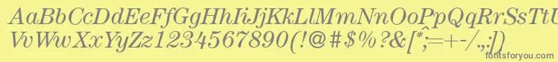 ModerncenturyItalic Font – Gray Fonts on Yellow Background