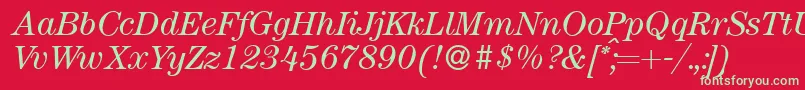 Подробнее о шрифте ModerncenturyItalic Шрифт ModerncenturyItalic – зелёные шрифты на красном фоне