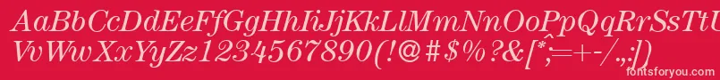 fuente ModerncenturyItalic – Fuentes Rosadas Sobre Fondo Rojo