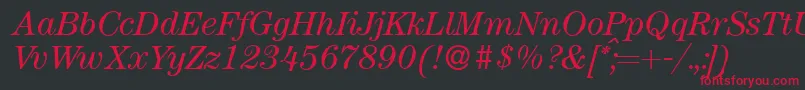 ModerncenturyItalic Font – Red Fonts on Black Background