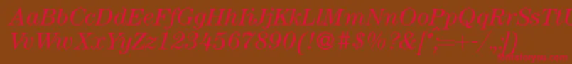 ModerncenturyItalic Font – Red Fonts on Brown Background