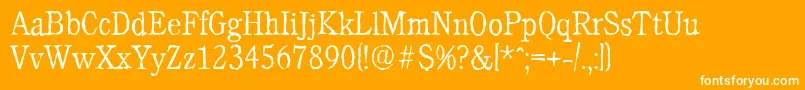 Weitere Informationen zur CalgaryantiqueXlightRegular-Schriftart CalgaryantiqueXlightRegular-Schriftart – Weiße Schriften auf orangefarbenem Hintergrund