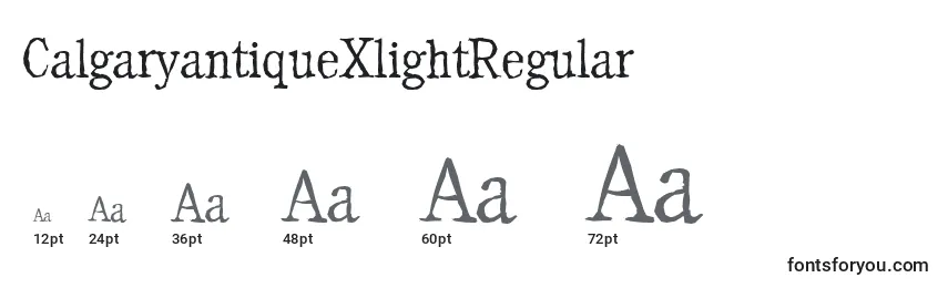 Размеры шрифта CalgaryantiqueXlightRegular