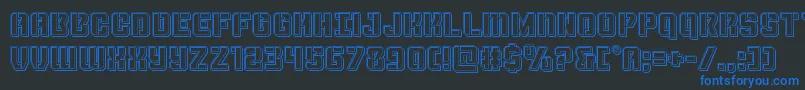 Thundertrooperengrave Font – Blue Fonts on Black Background