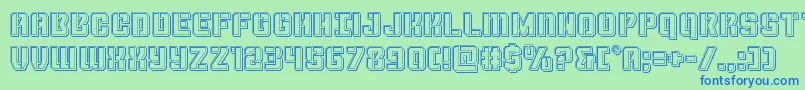 Thundertrooperengrave Font – Blue Fonts on Green Background