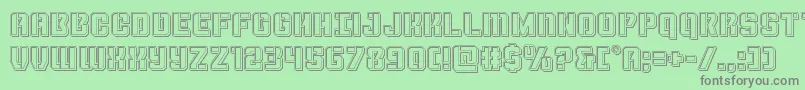 Thundertrooperengrave Font – Gray Fonts on Green Background