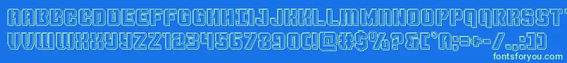 Thundertrooperengrave Font – Green Fonts on Blue Background