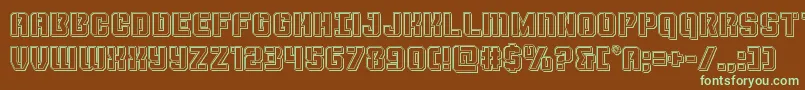 Thundertrooperengrave Font – Green Fonts on Brown Background