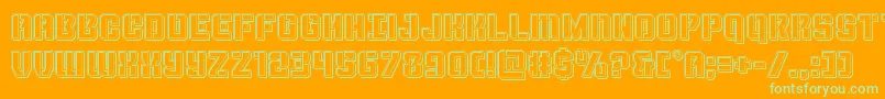 Thundertrooperengrave Font – Green Fonts on Orange Background