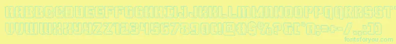 Шрифт Thundertrooperengrave – зелёные шрифты на жёлтом фоне