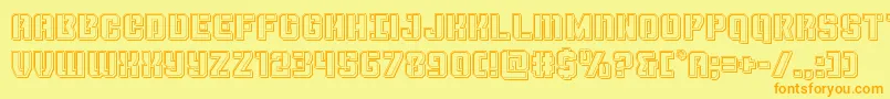 Thundertrooperengrave Font – Orange Fonts on Yellow Background