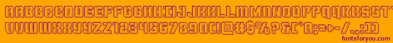 Thundertrooperengrave Font – Purple Fonts on Orange Background