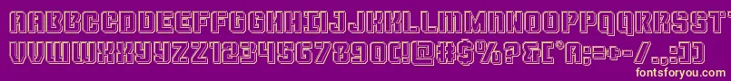 Thundertrooperengrave Font – Yellow Fonts on Purple Background