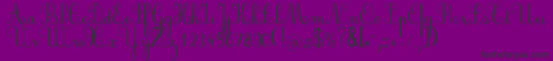 Plumbde-Schriftart – Schwarze Schriften auf violettem Hintergrund