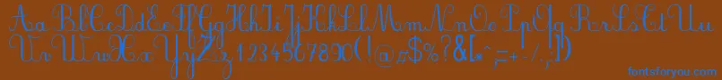 Plumbde Font – Blue Fonts on Brown Background
