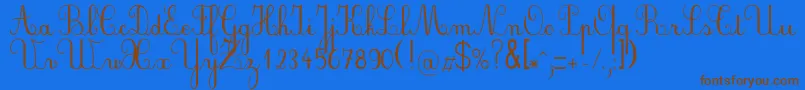 Plumbde Font – Brown Fonts on Blue Background