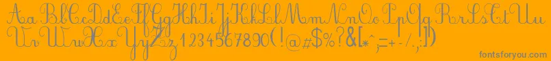 Plumbde-Schriftart – Graue Schriften auf orangefarbenem Hintergrund