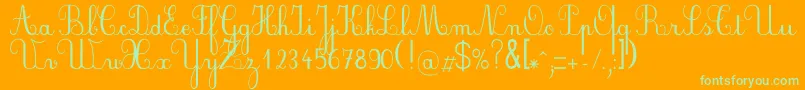 Plumbde Font – Green Fonts on Orange Background