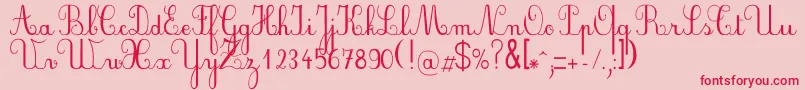 Plumbde-Schriftart – Rote Schriften auf rosa Hintergrund
