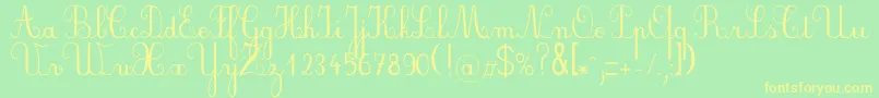 Plumbde Font – Yellow Fonts on Green Background