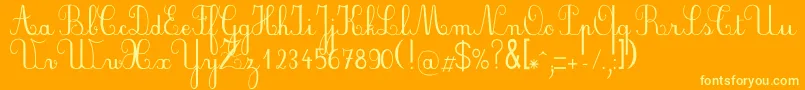 Plumbde Font – Yellow Fonts on Orange Background