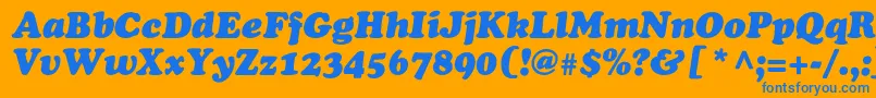 OsvaldblackcItalic Font – Blue Fonts on Orange Background