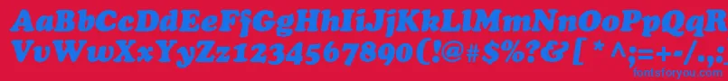 OsvaldblackcItalic Font – Blue Fonts on Red Background