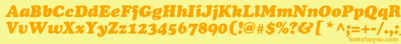 OsvaldblackcItalic Font – Orange Fonts on Yellow Background