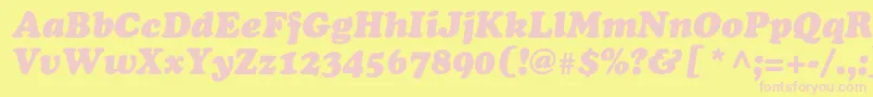 OsvaldblackcItalic Font – Pink Fonts on Yellow Background