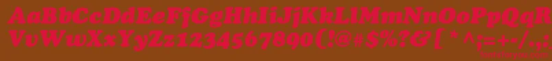 OsvaldblackcItalic Font – Red Fonts on Brown Background