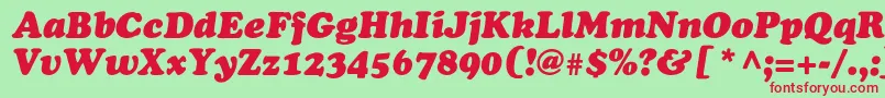 OsvaldblackcItalic Font – Red Fonts on Green Background