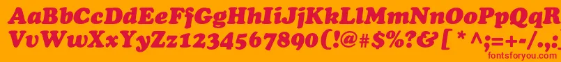 フォントOsvaldblackcItalic – オレンジの背景に赤い文字