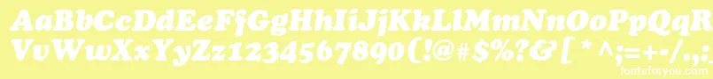 OsvaldblackcItalic Font – White Fonts on Yellow Background