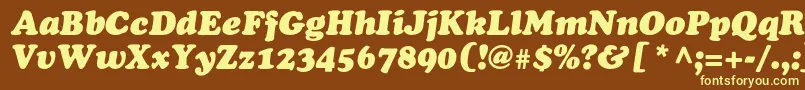 OsvaldblackcItalic Font – Yellow Fonts on Brown Background