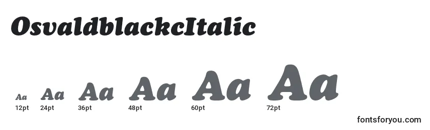 Размеры шрифта OsvaldblackcItalic