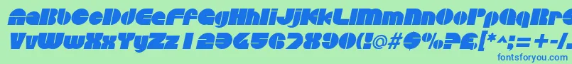 fuente DiscothequeItalic – Fuentes Azules Sobre Fondo Verde