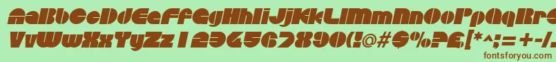 DiscothequeItalic Font – Brown Fonts on Green Background