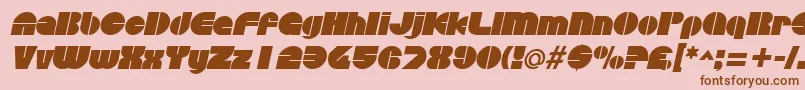 フォントDiscothequeItalic – ピンクの背景に茶色のフォント